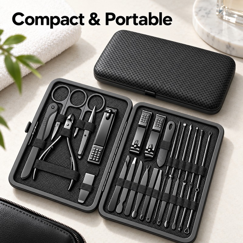 24-Piece Manicure & Pedicure Nail Care Set – Stainless Steel
