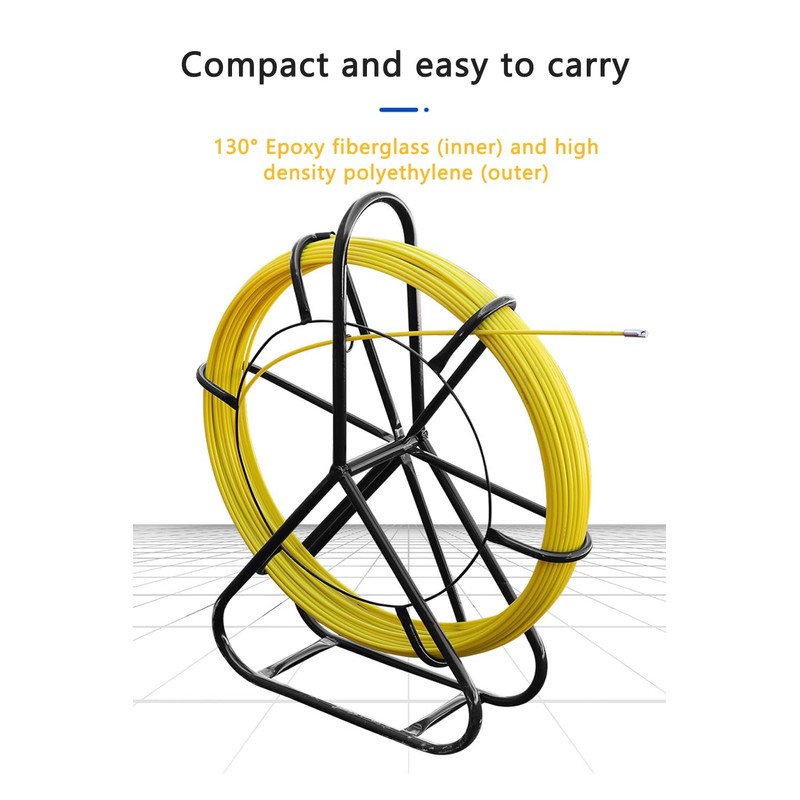 YANBORUI Fish Tape Fiberglass 6MM 500FT Fish Tape Puller Fiberglass