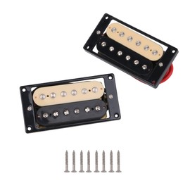 Yibuy Black+Creamy-white Neck & Bridge Humbucker Pickups for Electric Guitar