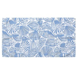 Blue Coastal Seashell Beach Towel 30x60 Inch, Preppy Ocean Conch Shell Oversized Bath Towel Blanket for Women Girls Bathroom Travel Swimming Pool Spa Yoga Camping