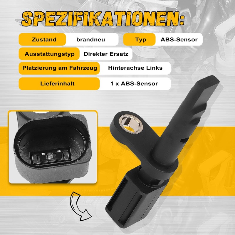 ABS Sensor Compatible with Rear Left Compatible with VW Passat