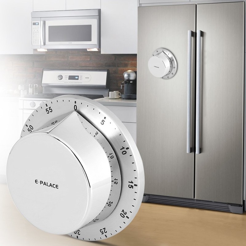 Kitchen Timer,Manual Mechanical Stainless Steel Kitchen Timer with Magnetic Base,Durable
