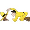 WiggleWalls 7 Inch Curious George Man in the Yellow Hat Decal Monkey Removable Peel Sticker