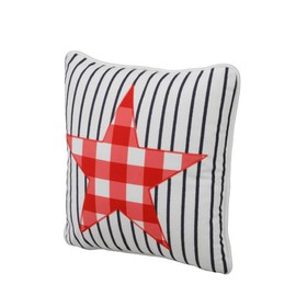 East Green Heritage Star Outdoor Accent Pillow (14" x 14") - Summer Outdoor Decor for July 4th, Labor Day, and Memorial Day Holiday Celebrations