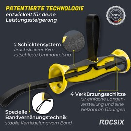 ROCSIX - (1 pair of high-performance training handles for lat pull, cable pull and pull-up - ergonomic gym accessories with dynamic grip technology - made in Germany, fitness and bodybuilding workouts
