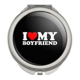 GRAPHICS & MORE I Heart My Boyfriend Compact Travel Purse Handbag Makeup Mirror