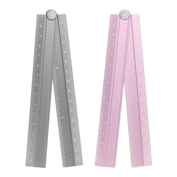 QUARKZMAN Pack of 2 Folding Ruler, 30 cm, Metric Folding