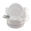 Elama Large Serving Bowls Dinnerware Set, 18 Piece, White