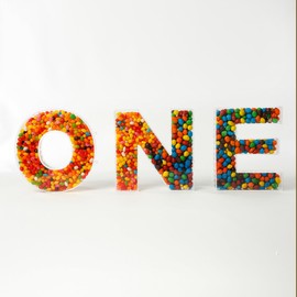 OAEUQ Fillable Alphabet Acrylic Tray Letter Candy Jar Reusable Party Food Jar with Magnetic Lid 10-Inch Sealed Decorative Box (V)