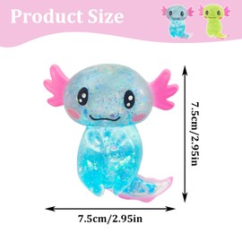 2 Stück Axolotl Spielzeug Glitzer Squeeze Toys Stress Relief Squishy Ball Stressspielzeug Entzückende Squishy Toy Party Geburtstags Zappelspielzeuge Stress Toy für Kinder und Erwachsene