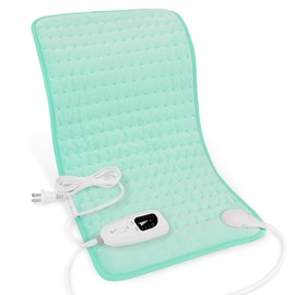 Deepsoon Heating Pad,Electric Heating Pads for Back,Neck,Abdomen,Moist Heating Pad for Shoulder,Knee,Arms,Legs,Dry/Moist Heat & Auto Shut Off,Christmas Gifts for Men and Women,Light Green,24x12 Inch