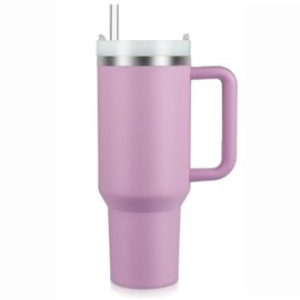BELYQLY New Version 40oz Stainless Steel Vacuum Insulated Tumbler with Lid and Straw for Water, Smoothie and More, Iced Tea or Coffee (Lilac Purple)