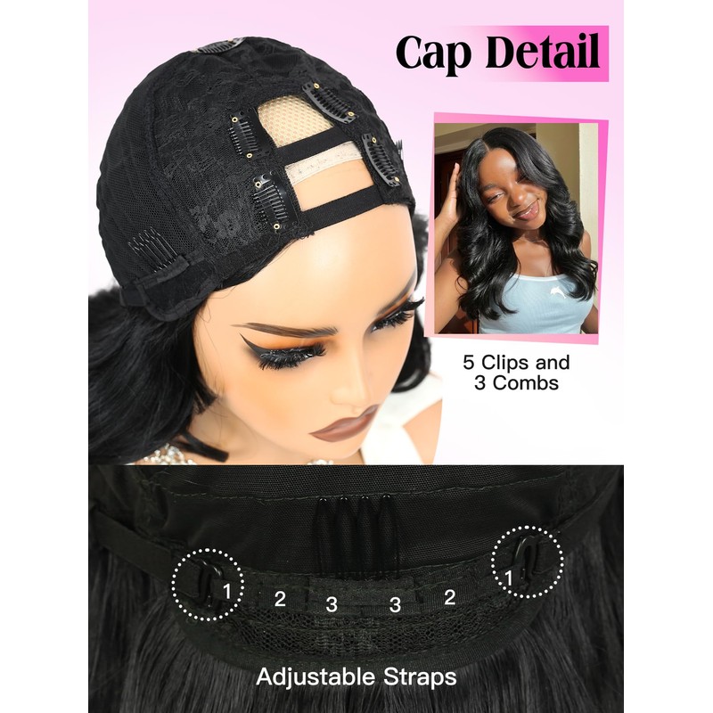 Short Flip Curly U Part Wigs for Black Women V