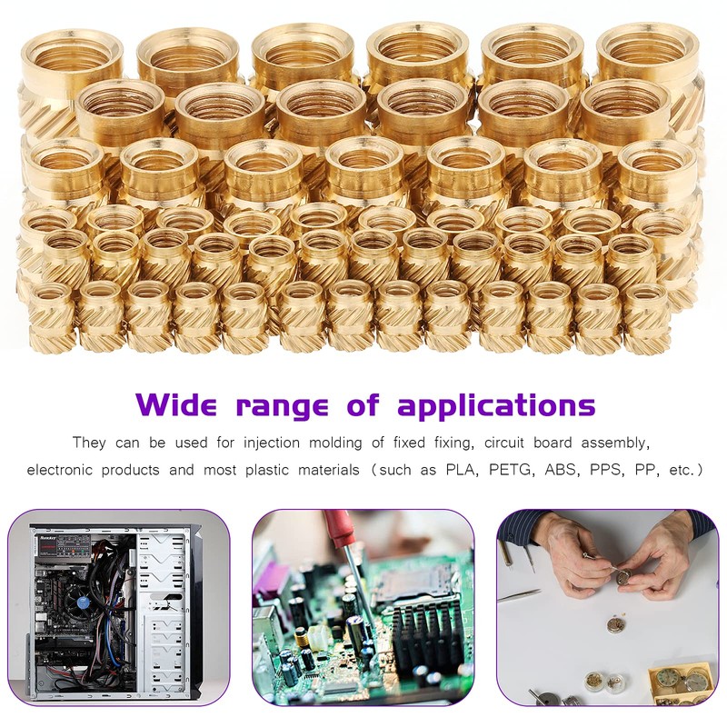 Gueenky 390PCS Threaded Inserts 3D Printer, M2 M2.5 M3 M4