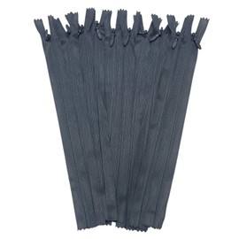 AMORNPHAN - 10 unidades de cinta de encaje invisible de seda de 18 pulgadas, cierre oculto para ropa, manualidades, cierre oculto, herramientas de costura para coser a medida, manualidades #3 (gris, 18 pulgadas)