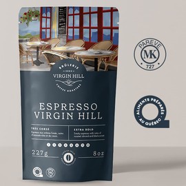 Virgin Hill Coffee - Espresso Virgin Hill - Extra Bold Intensity & Extra Dark Roast - Half Pound of High-Grade Coffee Beans - 8oz / 227 grams