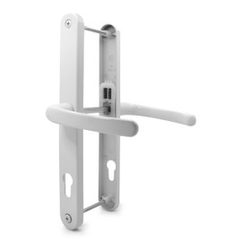 TSS Universal UPVC Door Handles -Lever/Lever - 92mm PZ (Centres) - 264mm Screw to Screw - Backplate 297mm X 34mm - UPVC Door Handle - External Door Handle (White)