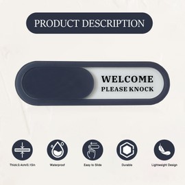 ANIWEY Do Not Disturb Welcome Sign, Double-Sided Privacy Door Plate, 7.4 x 2.2 inches, Blue