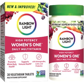 Rainbow Light Multivitamin for Women, Vitamin C, D & Zinc, Probiotics, Women’s One Multivitamin Provides High Potency Immune Support, Non-GMO, Vegetarian, 30 Tablets