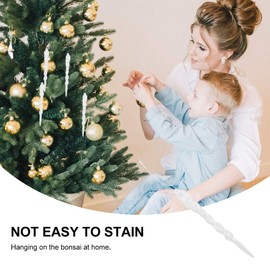 PRETYZOOM Pack of 12 Christmas Icicle Ornaments Plastic Hanging Icicle Christmas Decoration Christmas Tree Decoration Christmas Tree Pendant Christmas Party Decoration Ornament White