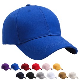 YOUYIKE Baseball Cap for Men and Women, Cotton Cap, Baseball Cap, Unisex, Adjustable, Plain, One Size, Sun Hat, royal, 60