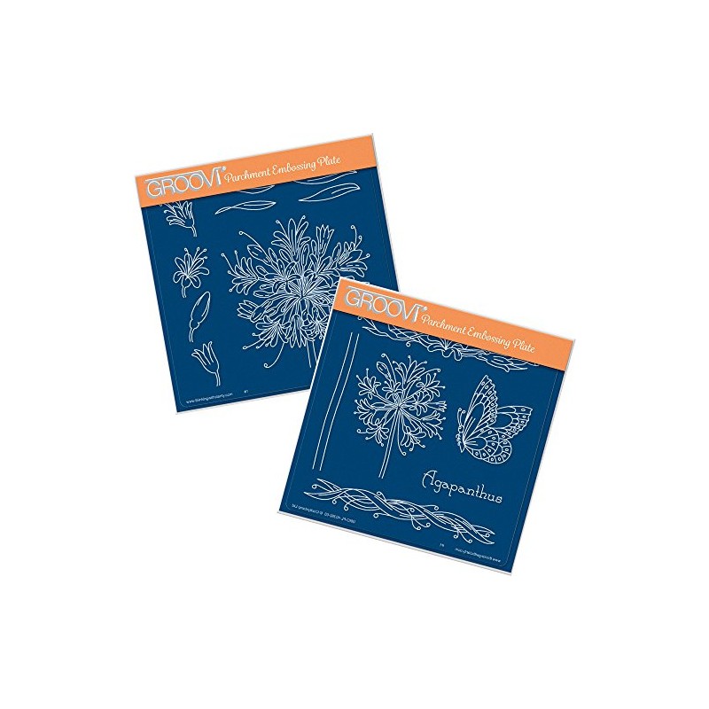 Groovi Plates A5 Square - Jayne's Agapanthus (Set of 2)