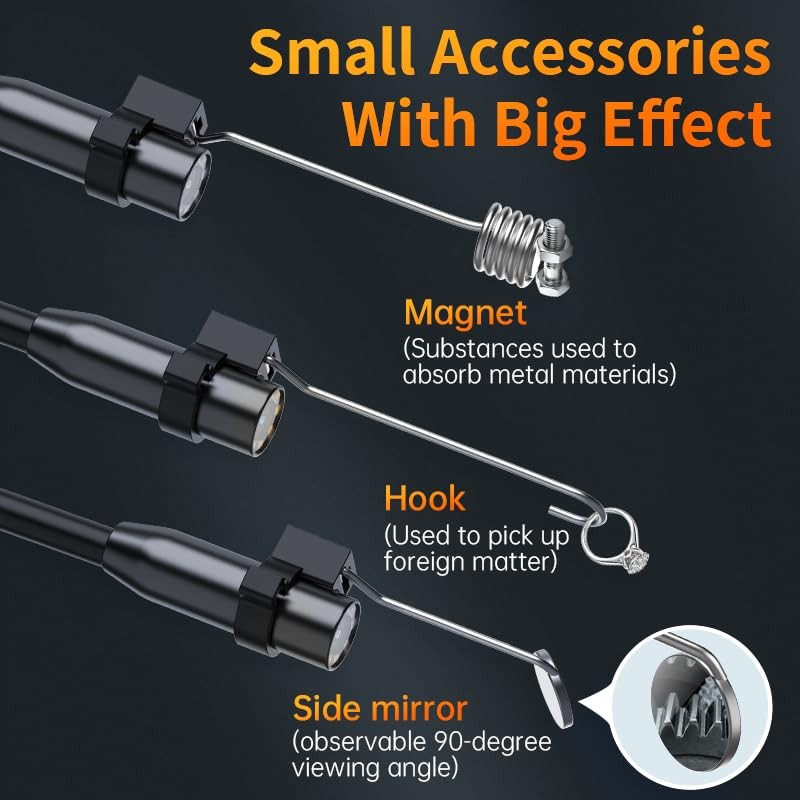 LIIAMOAR Borescope, Endoscope Camera with Light, 2.0MP HD Inspection Camera,