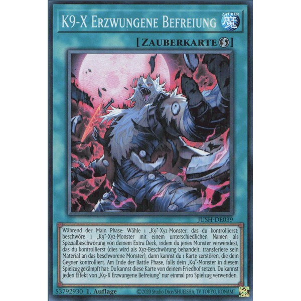 K9-X Forced Liberation JUSH-DE039 Super Rare German Boosterfrisch 1st Edition