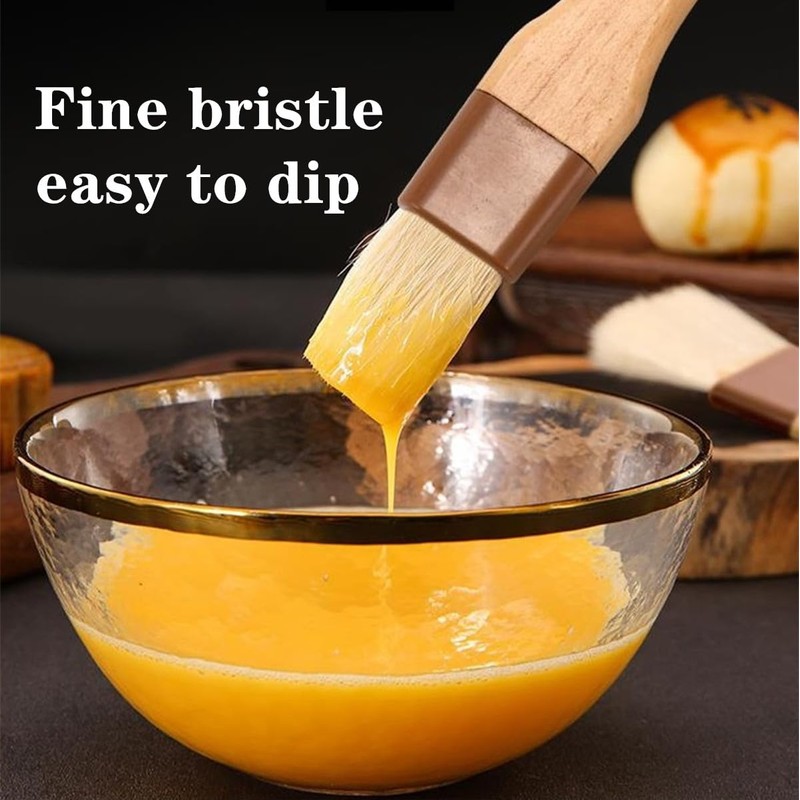 3pcs Natural Boar Bristle Brushes,Pastry Basting Brushes,for Barbecue,Outdoor Dining,Brush with