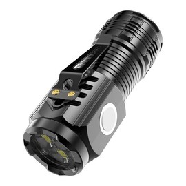SLIVERSET Portable USB Rechargeable Flashlight, high Brightness Wick, Fast Charging Flashlight, Compact and Portable, Large Brightness, Camping Home Portable Flashlight (Black)