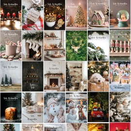 Christmas Cards with Envelope Set of 30 Cosy Christmas Folding Cards Christmas Greeting Cards