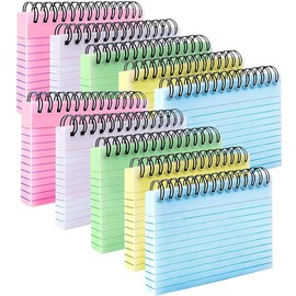PALUDO Pack of 500 Colourful Index Cards Lined, 5 Colours Index Cards Large 125 x 75 mm, Coloured Spiral Notepad with Transparent Cover, Flashcards for School, Office, Memos, Learning Vocabulary