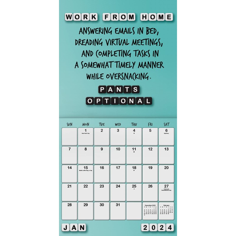 2024 Everyday Sass Wall Calendar