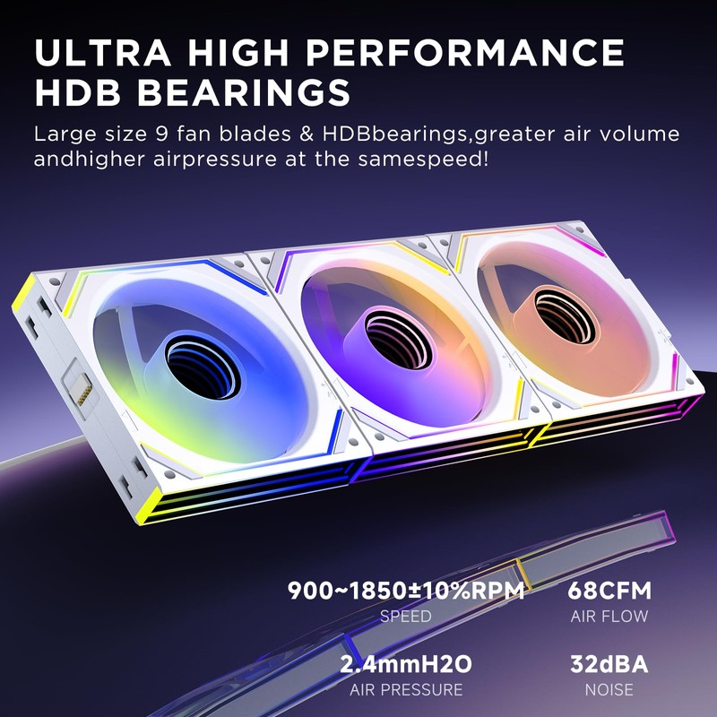 Jungle Leopard Interstellar V2 120mm PC Case Fans,Reverse Blade, Infinity