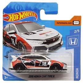 Hot Wheels - 2018 Honda Civic Type R - Honda 2/5 - GHF50 - Short Card - Honda Racing - Mattel 2020