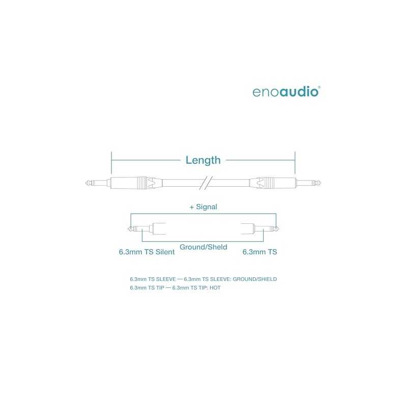 enoaudio Mogami 3368 Professional Guitar Bass Cable Instrument | Neutrik