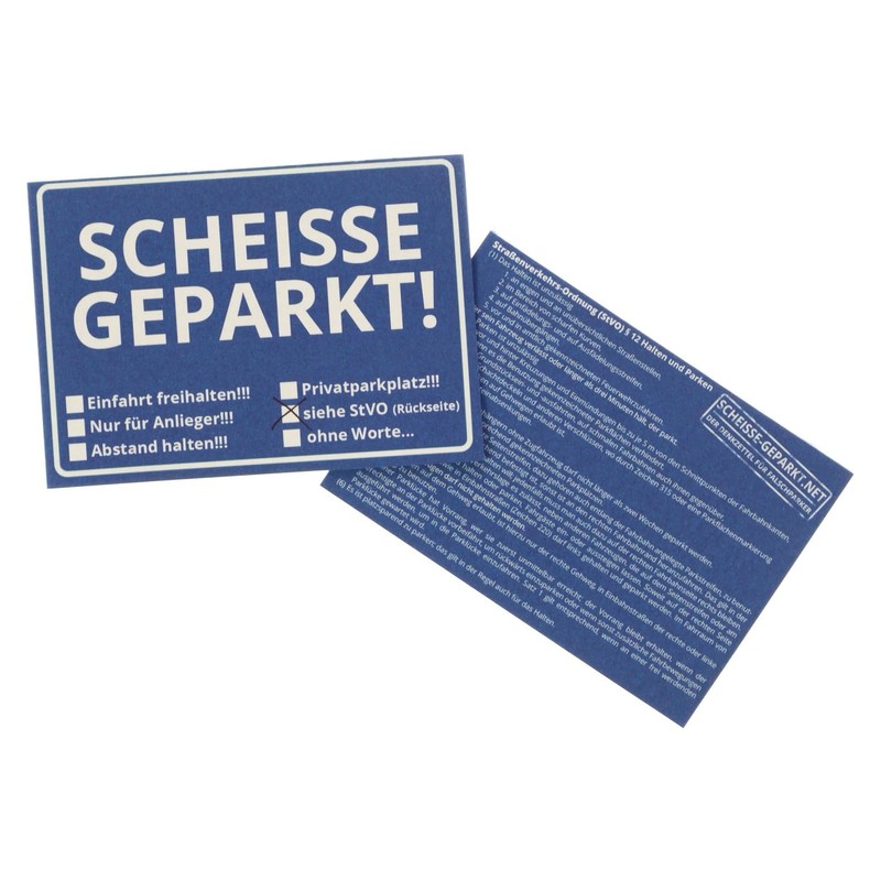 trendaffe Die Scheisse Geparkt! Notes with German Road Traffic Regulations