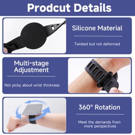 UIHRLM Portable Magnetic Phone Mount Compatible with MagSafe, Universal Handlebars & Wrist Magnetic Phone Holder with Lanyard for Gym Workout Equipment Fitness Bikes Running Cycling Use