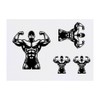4 x 'Bodybuilder Posing' Temporary Tattoos - Water Resistant, Skin-Safe,