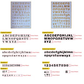 Pack of 8 Plastic Alphabet Letter Number Drawing Painting Stencils Sets for Scrapbook/DIY Painting Craft Projects，Letter Height is About 1 inch