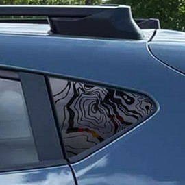 Xinghe 2pcs for CrossTrek XV 2024 Rear Side Window Topographic Map Decal, Matte Black Topographic Map Decal Sticker, Decal for Car