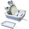 MontNorth Collapsible Dish Drainer with Drain Plug and Swivel Spout,