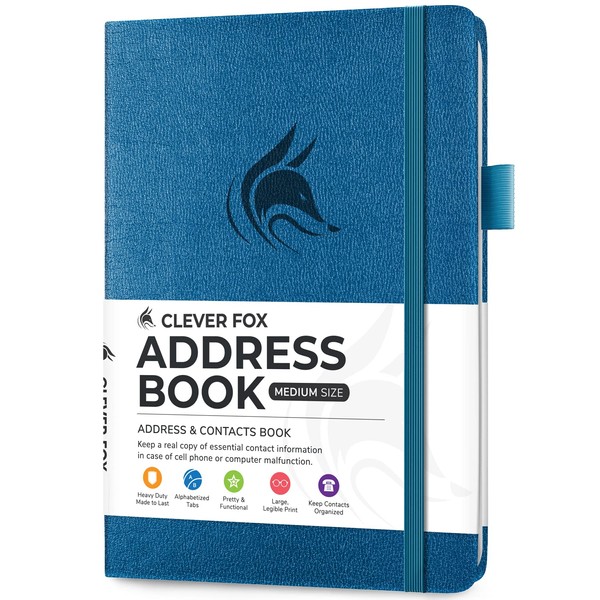 Clever Fox Address Book with alphabetic tabs - PU Leather