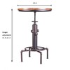 Topower Industrial Bar Table 31.5-41.3" Adjustable Pub Table Kitchen Dining