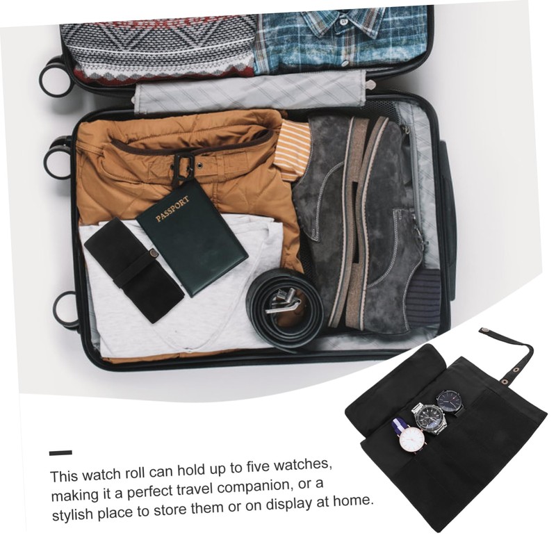 Beavorty Travel Organizer Roll for Watches Durable Nylon Watch Carrying