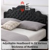 Queen Upholstered Platform Bed Frame with 47" Tall Adjustable Headboard