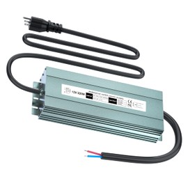 Low Voltage Transformer 320 Watts Waterproof IP67 LED Driver 100-130V AC to 12V DC 26A LED Lighting Power Supply Converter Adapter for Indoor Outdoor LED Lights