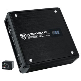 Rockville KRYPTON-M0 1400w Peak/350w RMS Mono 1 Ohm Car Amplifier+Remo
