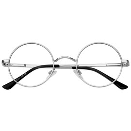 KANASTAL Round Sunglasses, Men's, Round, Women's, Classic Design, Fashion, UV Protection, Lightweight, Polarized, For Driving, [K3] Blue light cut + silver