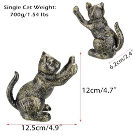 Juego de 2 sujetalibros decorativos para gatos para estantes, extremos de libro de hierro fundido, bonito soporte de sujetalibros para perros para decoración del hogar, soportes de libros
